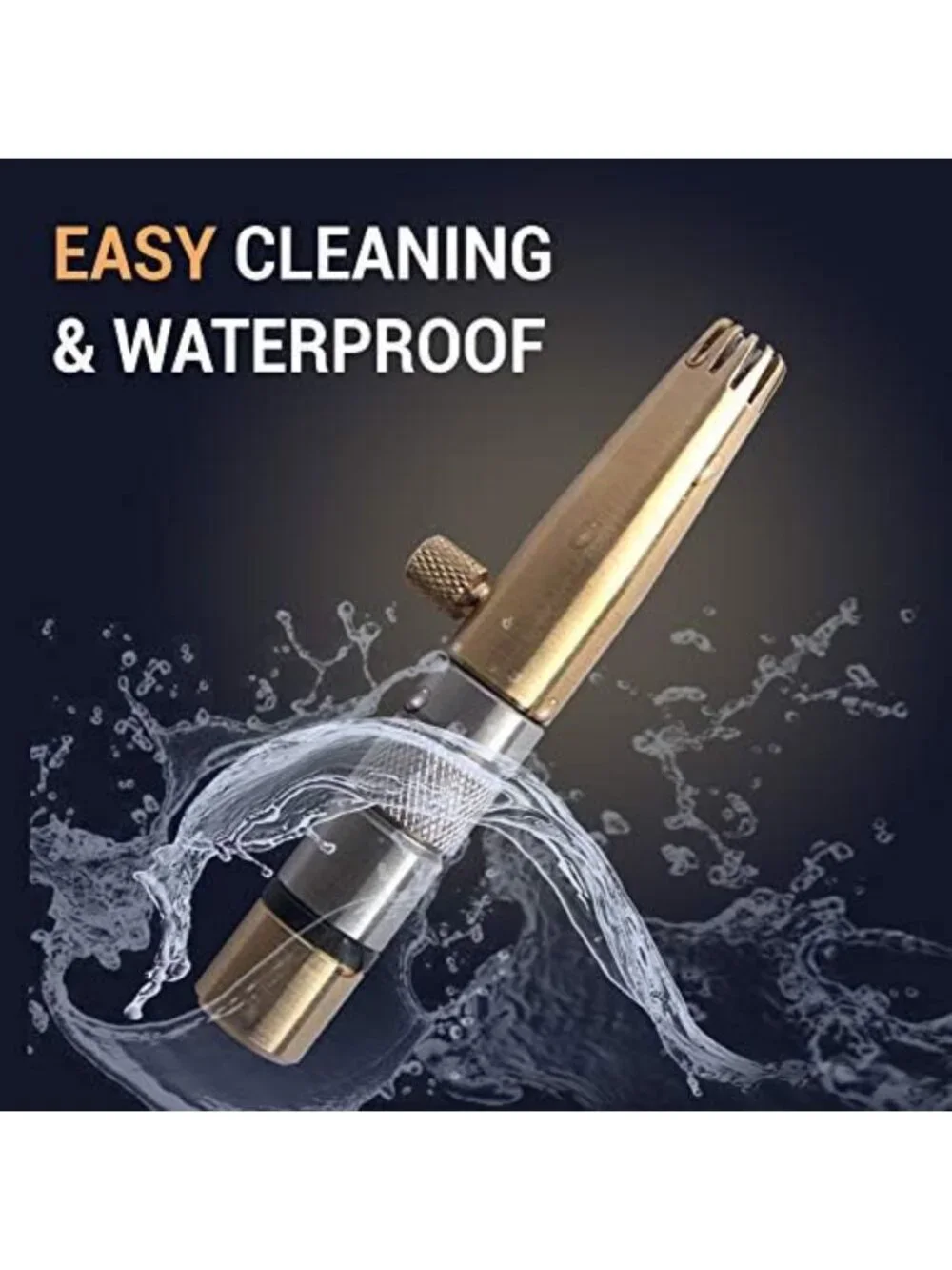 Premium Nose Hair Trimmer for Men - Manual, Waterproof, Painless, Brass & Steel